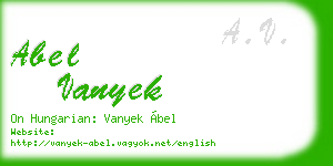 abel vanyek business card
